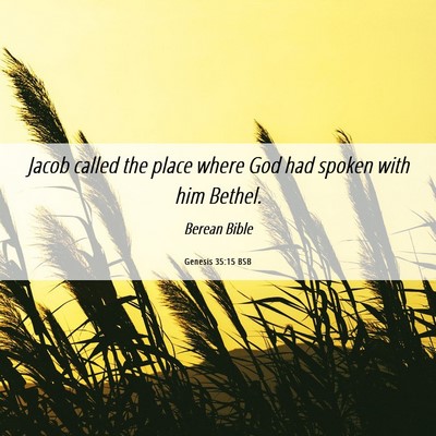 Picture 06 - Genesis 35:15 BSB - Jacob called the place where God had spoken with - Bible Verse Picture