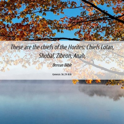 Picture 06 - Genesis 36:29 BSB - These are the chiefs of the Horites: Chiefs - Bible Verse Picture