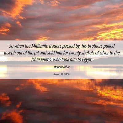 Picture 06 - Genesis 37:28 BSB - So when the Midianite traders passed by, his - Bible Verse Picture