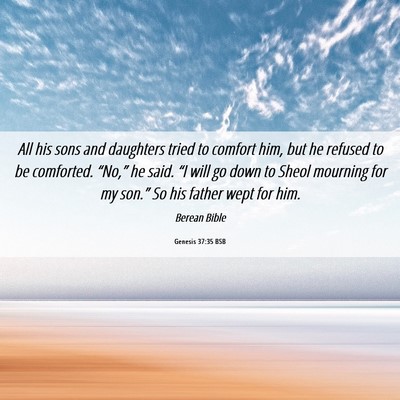 Picture 06 - Genesis 37:35 BSB - All his sons and daughters tried to comfort him, - Bible Verse Picture