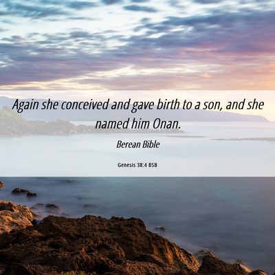 Picture 06 - Genesis 38:4 BSB - Again she conceived and gave birth to a son, and - Bible Verse Picture