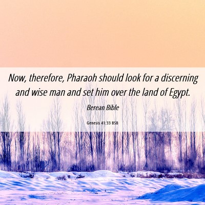 Picture 06 - Genesis 41:33 BSB - Now, therefore, Pharaoh should look for a - Bible Verse Picture