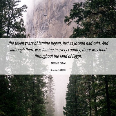Picture 06 - Genesis 41:54 BSB - the seven years of famine began, just as Joseph - Bible Verse Picture