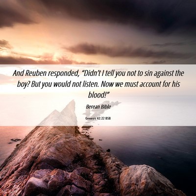Picture 06 - Genesis 42:22 BSB - And Reuben responded, “Didn’t I tell you not - Bible Verse Picture