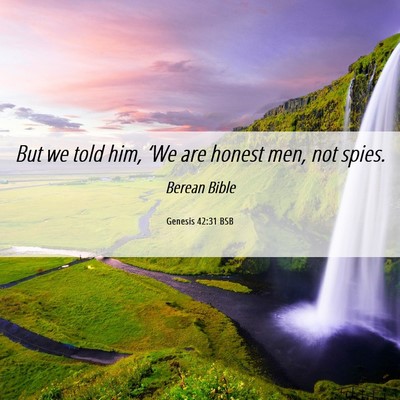 Picture 06 - Genesis 42:31 BSB - But we told him, ‘We are honest men, not - Bible Verse Picture