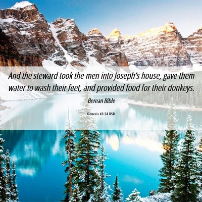 Picture 06 - Genesis 43:24 BSB - And the steward took the men into Joseph’s - Bible Verse Picture