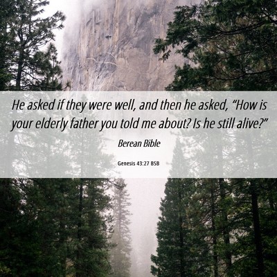 Picture 06 - Genesis 43:27 BSB - He asked if they were well, and then he asked, - Bible Verse Picture