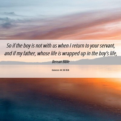 Picture 06 - Genesis 44:30 BSB - So if the boy is not with us when I return to - Bible Verse Picture