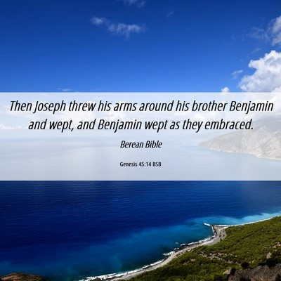 Picture 06 - Genesis 45:14 BSB - Then Joseph threw his arms around his brother - Bible Verse Picture
