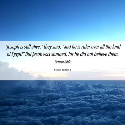Picture 06 - Genesis 45:26 BSB - “Joseph is still alive,” they said, “and he - Bible Verse Picture