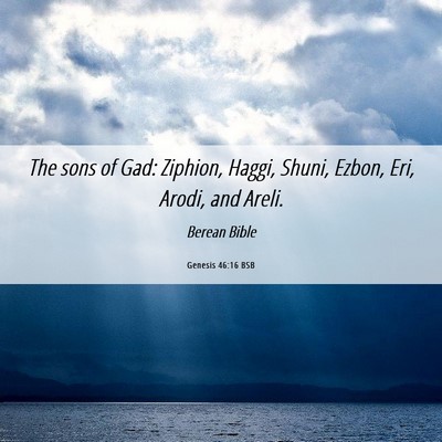 Picture 06 - Genesis 46:16 BSB - The sons of Gad: Ziphion, Haggi, Shuni, Ezbon, - Bible Verse Picture