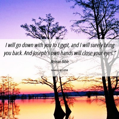 Picture 06 - Genesis 46:4 BSB - I will go down with you to Egypt, and I will - Bible Verse Picture