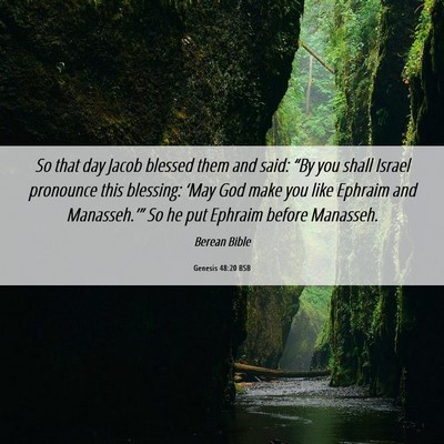 Picture 06 - Genesis 48:20 BSB - So that day Jacob blessed them and said: “By - Bible Verse Picture