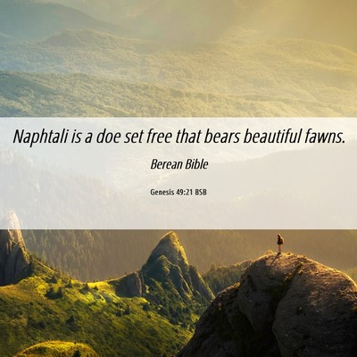 Picture 06 - Genesis 49:21 BSB - Naphtali is a doe set free that bears beautiful - Bible Verse Picture