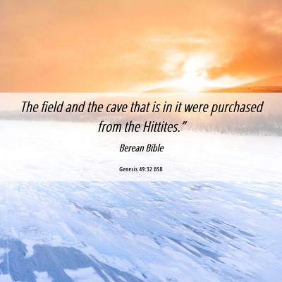 Picture 06 - Genesis 49:32 BSB - The field and the cave that is in it were - Bible Verse Picture