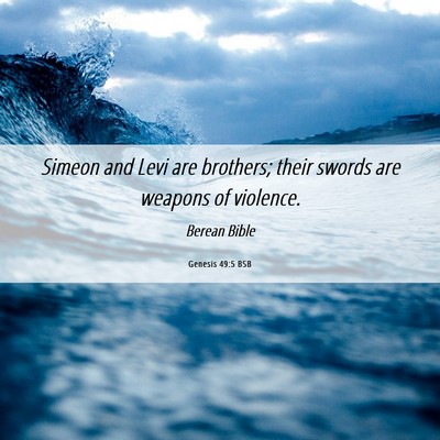 Picture 06 - Genesis 49:5 BSB - Simeon and Levi are brothers; their swords are - Bible Verse Picture