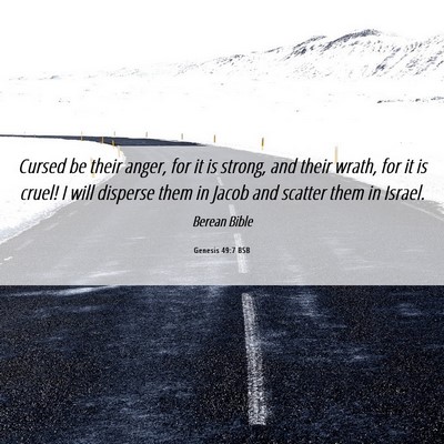Picture 06 - Genesis 49:7 BSB - Cursed be their anger, for it is strong, and - Bible Verse Picture