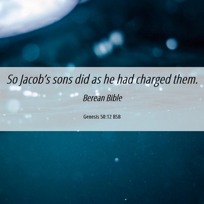 Picture 06 - Genesis 50:12 BSB - So Jacob’s sons did as he had charged - Bible Verse Picture
