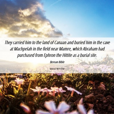 Picture 06 - Genesis 50:13 BSB - They carried him to the land of Canaan and buried - Bible Verse Picture