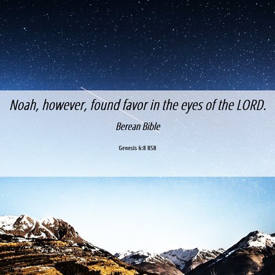 Picture 06 - Genesis 6:8 BSB - Noah, however, found favor in the eyes of the - Bible Verse Picture