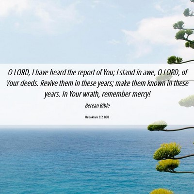Picture 06 - Habakkuk 3:2 BSB - O LORD, I have heard the report of You; I stand - Bible Verse Picture