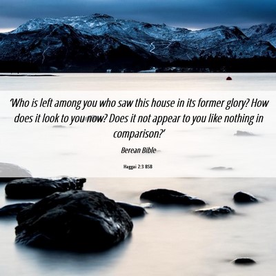 Picture 06 - Haggai 2:3 BSB - ‘Who is left among you who saw this house in - Bible Verse Picture