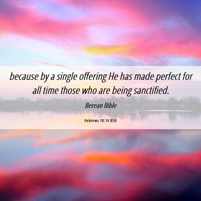 Picture 06 - Hebrews 10:14 BSB - because by a single offering He has made perfect - Bible Verse Picture