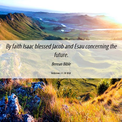Picture 06 - Hebrews 11:20 BSB - By faith Isaac blessed Jacob and Esau concerning - Bible Verse Picture
