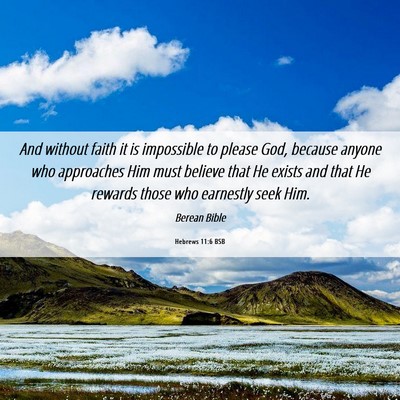 Picture 06 - Hebrews 11:6 BSB - And without faith it is impossible to please God, - Bible Verse Picture