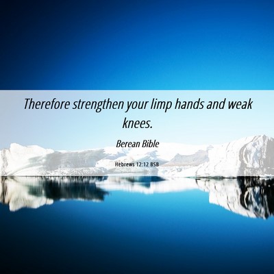 Picture 06 - Hebrews 12:12 BSB - Therefore strengthen your limp hands and weak - Bible Verse Picture