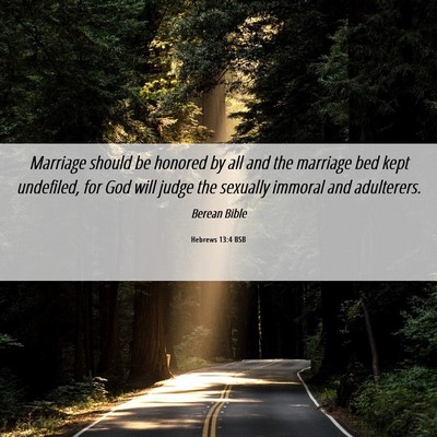 Picture 06 - Hebrews 13:4 BSB - Marriage should be honored by all and the - Bible Verse Picture