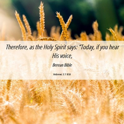 Picture 06 - Hebrews 3:7 BSB - Therefore, as the Holy Spirit says: “Today, if - Bible Verse Picture