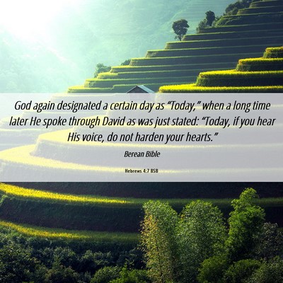 Picture 06 - Hebrews 4:7 BSB - God again designated a certain day as - Bible Verse Picture