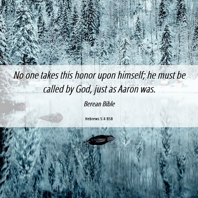 Picture 06 - Hebrews 5:4 BSB - No one takes this honor upon himself; he must be - Bible Verse Picture