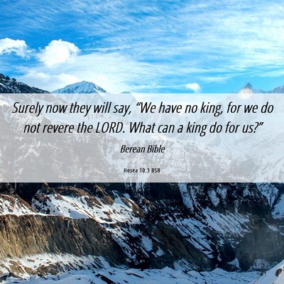 Picture 06 - Hosea 10:3 BSB - Surely now they will say, “We have no king, for - Bible Verse Picture
