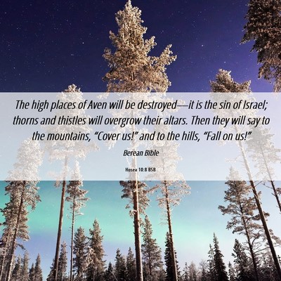 Picture 06 - Hosea 10:8 BSB - The high places of Aven will be destroyed—it is - Bible Verse Picture