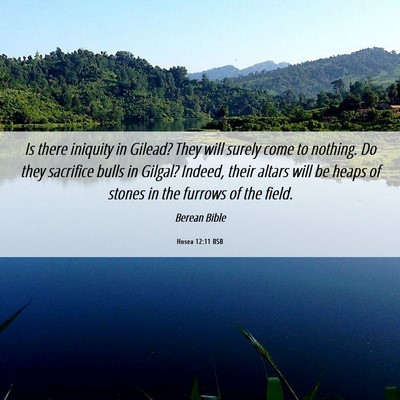 Picture 06 - Hosea 12:11 BSB - Is there iniquity in Gilead? They will surely - Bible Verse Picture