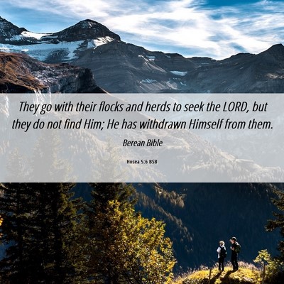 Picture 06 - Hosea 5:6 BSB - They go with their flocks and herds to seek the - Bible Verse Picture