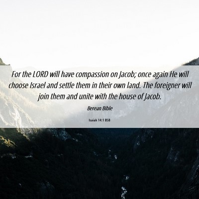 Picture 06 - Isaiah 14:1 BSB - For the LORD will have compassion on Jacob; once - Bible Verse Picture