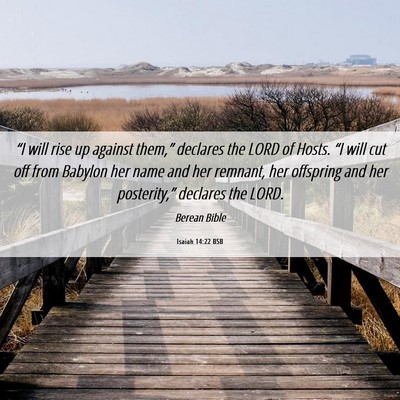 Picture 06 - Isaiah 14:22 BSB - “I will rise up against them,” declares the - Bible Verse Picture