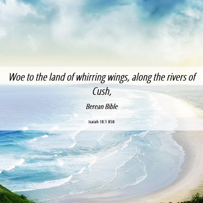 Picture 06 - Isaiah 18:1 BSB - Woe to the land of whirring wings, along the - Bible Verse Picture