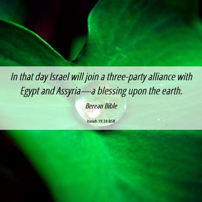 Picture 06 - Isaiah 19:24 BSB - In that day Israel will join a three-party - Bible Verse Picture