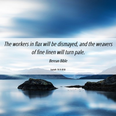 Picture 06 - Isaiah 19:9 BSB - The workers in flax will be dismayed, and the - Bible Verse Picture