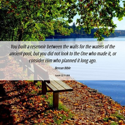 Picture 06 - Isaiah 22:11 BSB - You built a reservoir between the walls for the - Bible Verse Picture