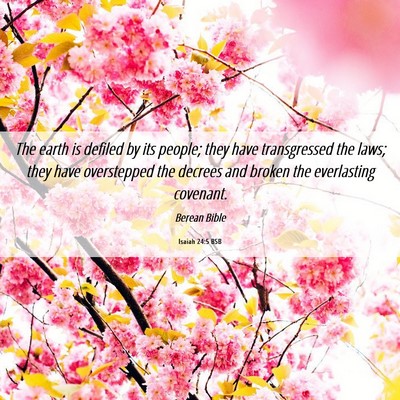 Picture 06 - Isaiah 24:5 BSB - The earth is defiled by its people; they have - Bible Verse Picture