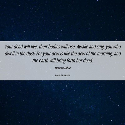 Picture 06 - Isaiah 26:19 BSB - Your dead will live; their bodies will rise. - Bible Verse Picture