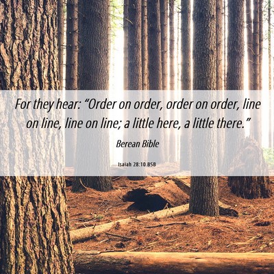 Picture 06 - Isaiah 28:10 BSB - For they hear: “Order on order, order on order, - Bible Verse Picture