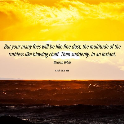 Picture 06 - Isaiah 29:5 BSB - But your many foes will be like fine dust, the - Bible Verse Picture