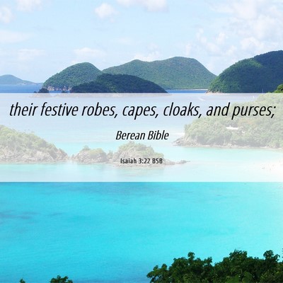 Picture 06 - Isaiah 3:22 BSB - their festive robes, capes, cloaks, and - Bible Verse Picture