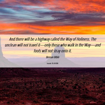 Picture 06 - Isaiah 35:8 BSB - And there will be a highway called the Way of - Bible Verse Picture